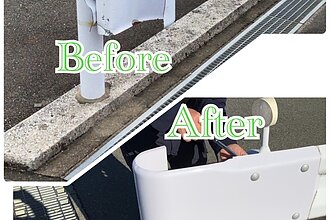 回転寿司チェーン店舗　宗像市店　ガードレール補修工事