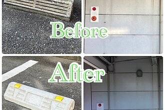 某衣服店　福岡市城南区店舗　車止め取替・雨樋取付