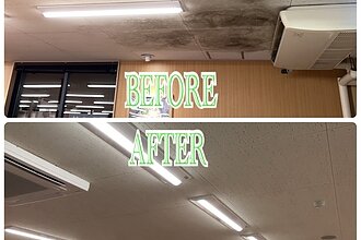 某回転寿司チェーン店舗宮崎店天井ボード交換工事