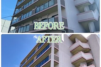 直方市マンションバルコニー手摺修繕工事