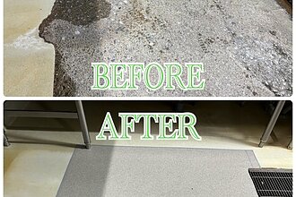 某回転寿司チェーン店舗苅田店長尺シート張り工事のイメージ