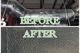 某回転寿司チェーン店舗志免店ダクト工事のイメージ