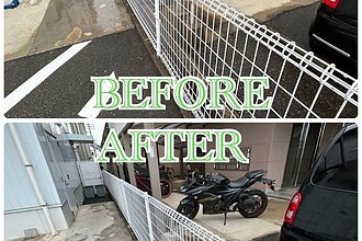 某薬局屋店舗三笘店フェンス工事のイメージ