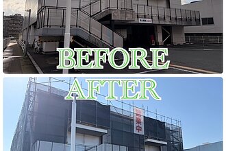 某衣服屋店舗長尾店足場工事のイメージ
